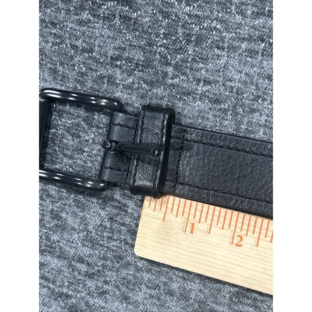 Genuine Dickies Mens Black Leather Belt Size 34 Gunmetal Buckle Workwear Classic